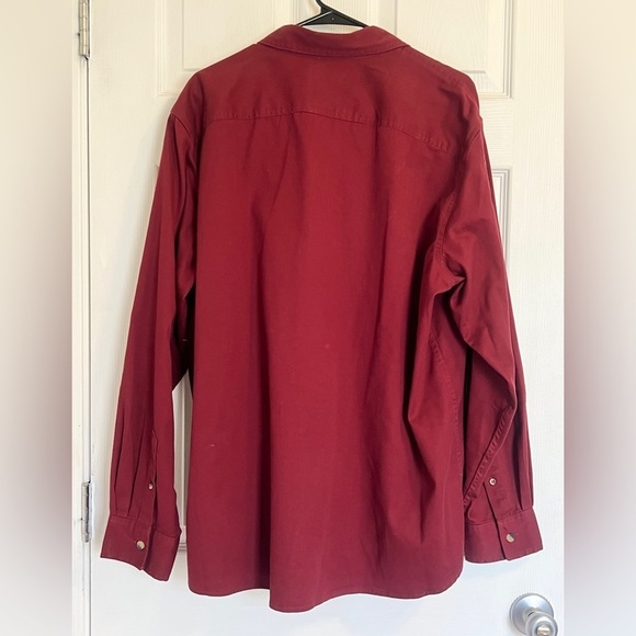 Wrangler Men's Long Sleeve Epic Soft Woven Western Shirt Dark Red Size XL - Picture 8 of 11